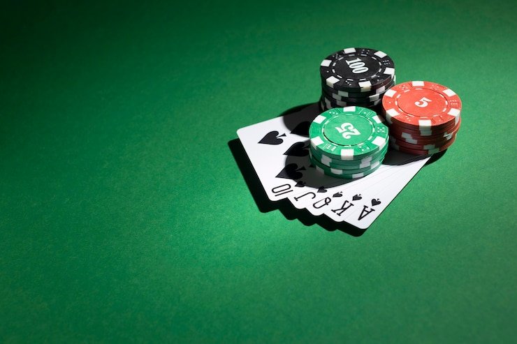 Live blackjack table with dealers and cards